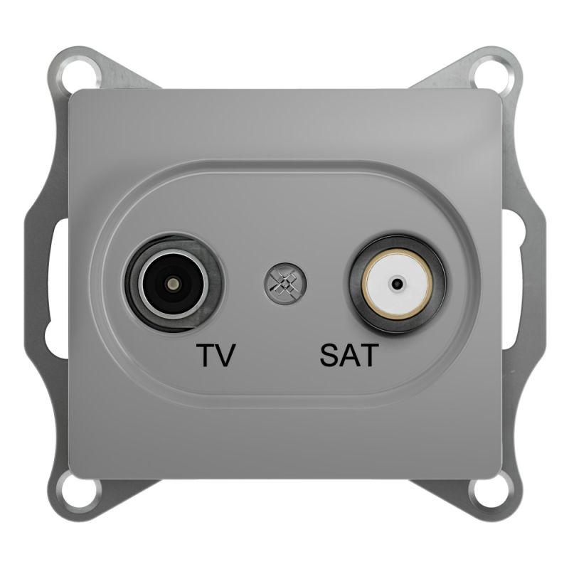 розетка телевизионная оконечная tv/sat 2-м сп glossa 1дб механизм алюм. se gsl000397 от BTSprom.by