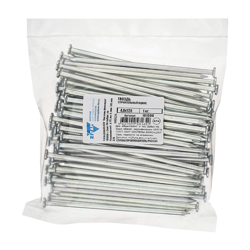 гвоздь строительный 4х120 оцинк. (уп.1кг) zitar 101596 от BTSprom.by