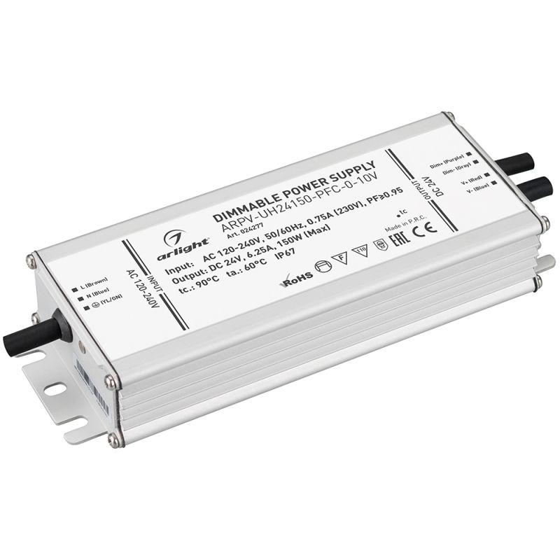 блок питания arpv-uh24150-pfc-0-10v 24в 6.3а 150вт ip67 метал. 7 лет arlight 024277 от BTSprom.by