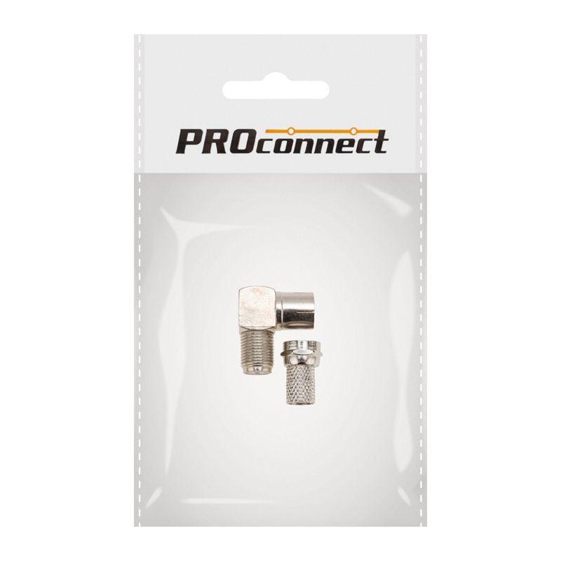  Набор разъемов антенных ТВ №4 (1 угловой переходник гнездо F - гнездо TV; 1 F-разъем RG-6) PROCONNECT 05-4312-4-5 фото в каталоге от BTSprom.by