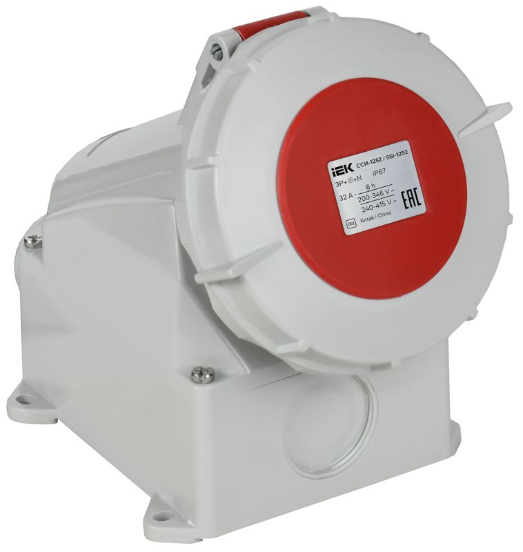 розетка стационарная сси-1252 32а 5п 3p+pe+n 6ч 380в ip67 iek psr12-032-5-0-67 от BTSprom.by