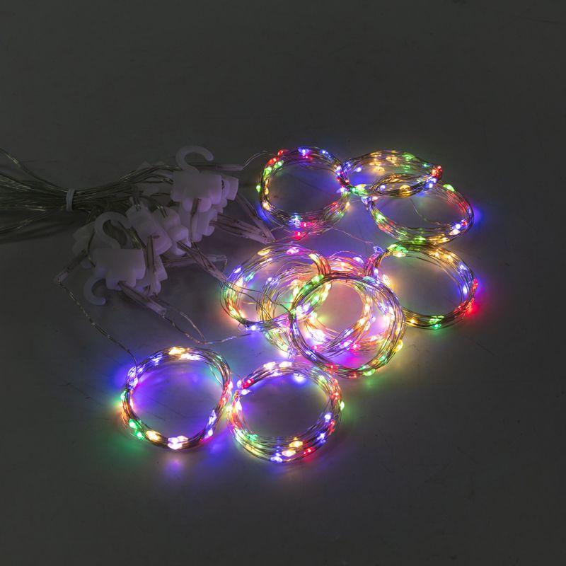  Гирлянда светодиодный занавес из росы 3х3м 300 LED IP20 USB + пульт управления с крючками для крепления мультиколор Neon-Night 315-889 фото в каталоге от BTSprom.by