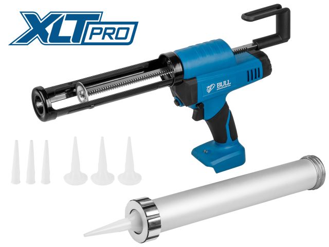 аккум. пистолет для герметика bull cg 1860 solo, 300/600 мл, 2500 н, 8,3 мм/с, рег. скор. (защита от вытекания, 2 кг, 2 тубы в комплекте) 1304624 от BTSprom.by
