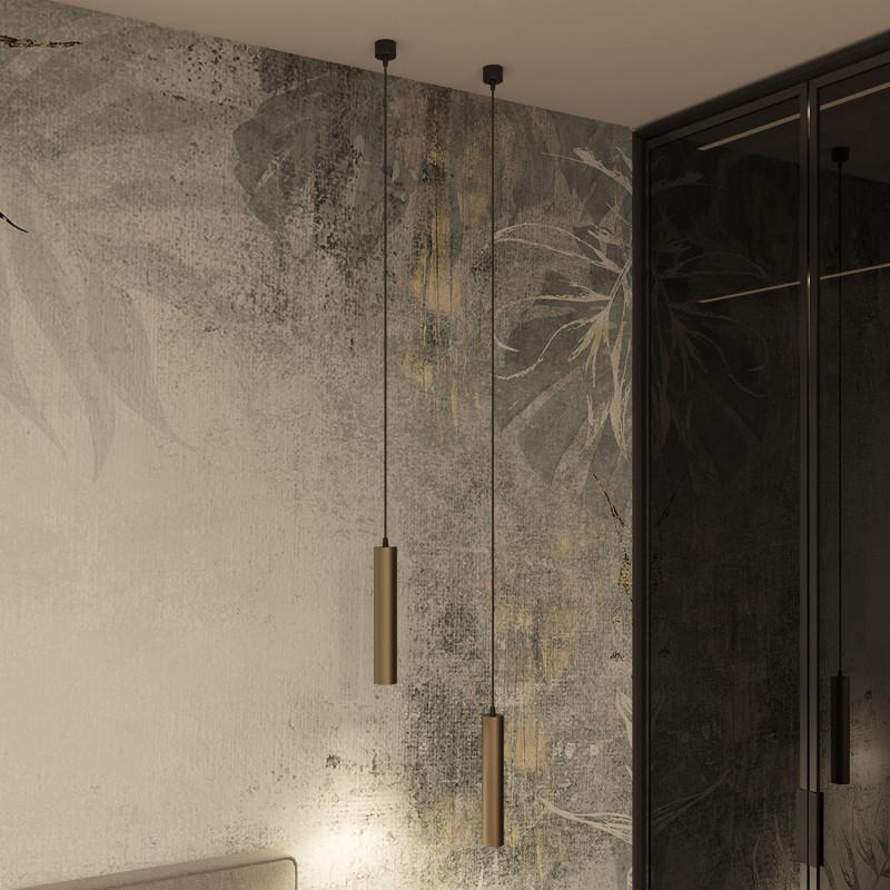  Светильник 15Вт GU10 IP20 подвесной алюм. матов. зол. с черн. DENKIRS 678708 фото в каталоге от BTSprom.by