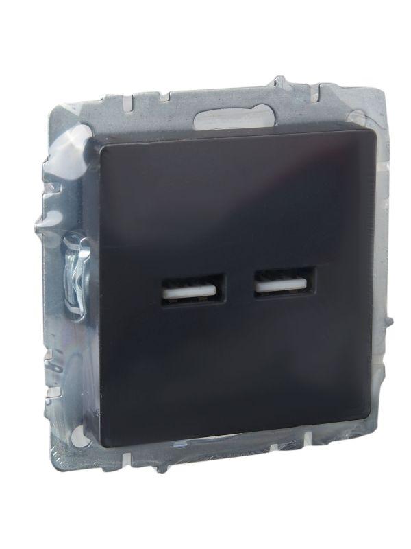  Розетка BRITE USB A+A 3.1А РЮ10-1-БрГ механизм графит IEK BR-U21-D31-K53 фото в каталоге от BTSprom.by