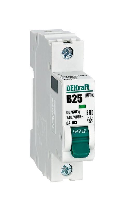 выключатель автоматический модульный 1п b 25а 6ка ва-103 dekraft 12211dek от BTSprom.by