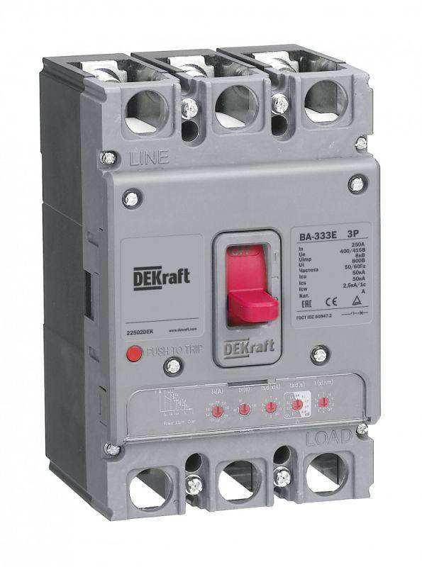 выключатель автоматический 3п 63а 50ка ва-333e электрон. расцеп. dekraft 22491dek от BTSprom.by