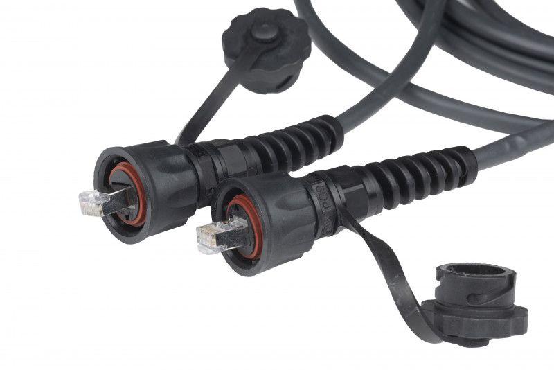 патч-корд промышленный кат.5e f/utp экранир. ip67 pc-ie-lpm-stp-rj45-rj45-c5e-5m-bk с защ. крышками 5м черн. hyperline 46807 от BTSprom.by