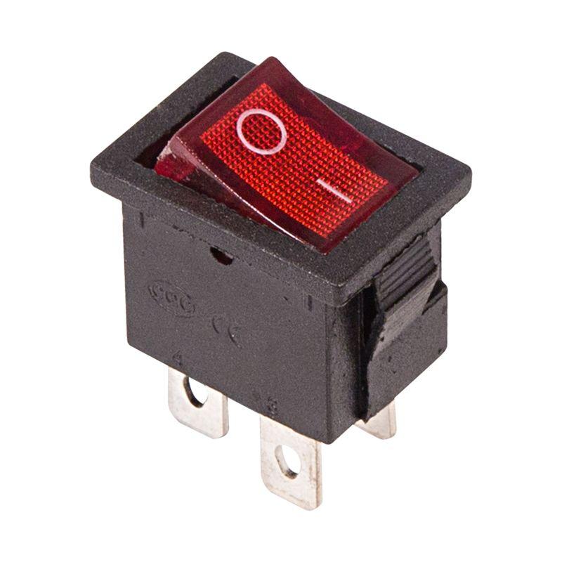 выключатель клавишный 250в 6а (4с) on-off красн. с подсветкой mini (rwb-20; sc-768) rexant 36-2190 от BTSprom.by