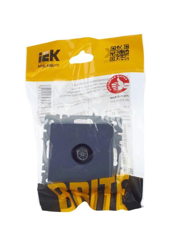  Розетка телевизионная оконечная TV СП Brite РТВ11-0-БрМ механизм маренго IEK BR-A10-O-K35 фото в каталоге от BTSprom.by