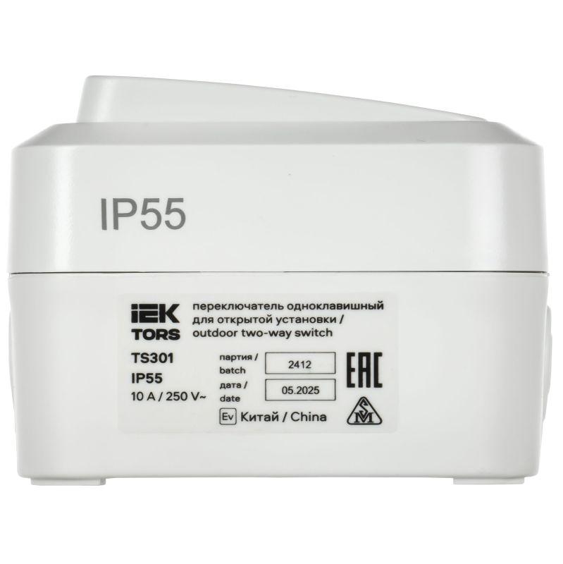  Переключатель 1-кл. ОП TORS TS301 10А IP55 бел. IEK TS-V10-0-10-55-K01 фото в каталоге от BTSprom.by