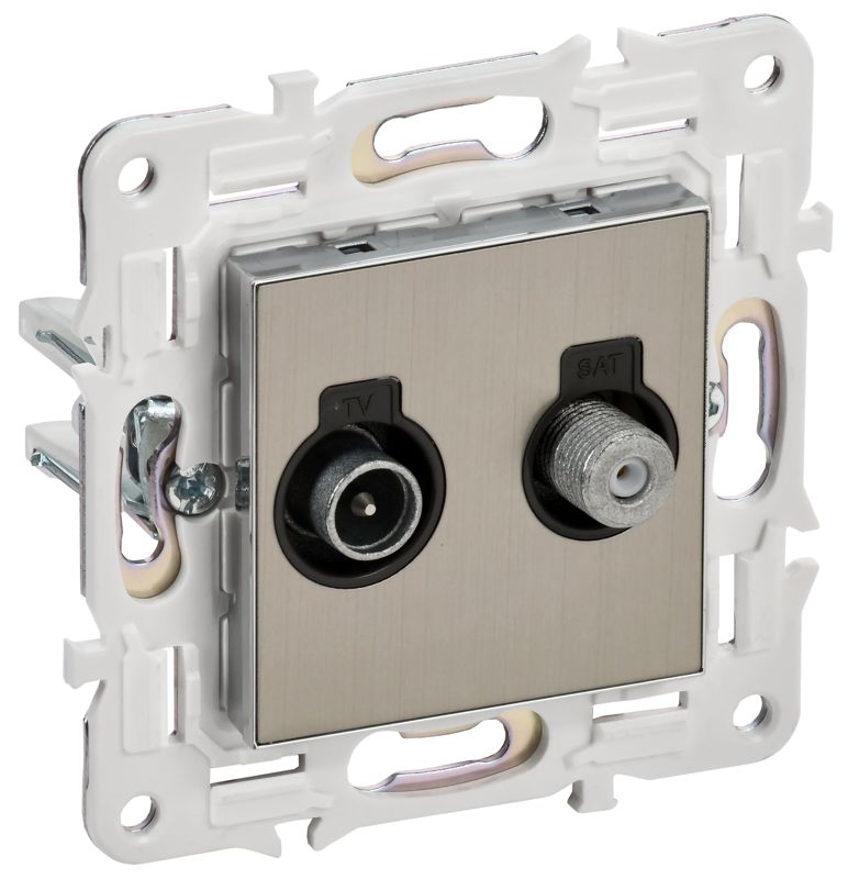 розетка двойная tv+sat skandy sk-a13n никель iek sk-af20-o-k50 от BTSprom.by