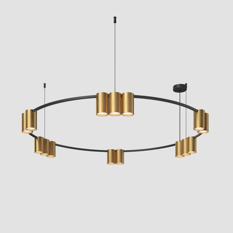 светильник orbit 15вт 15xgu10 ip20 led подвесной алюм. черн.+сатинированное зол. denkirs 764327 от BTSprom.by