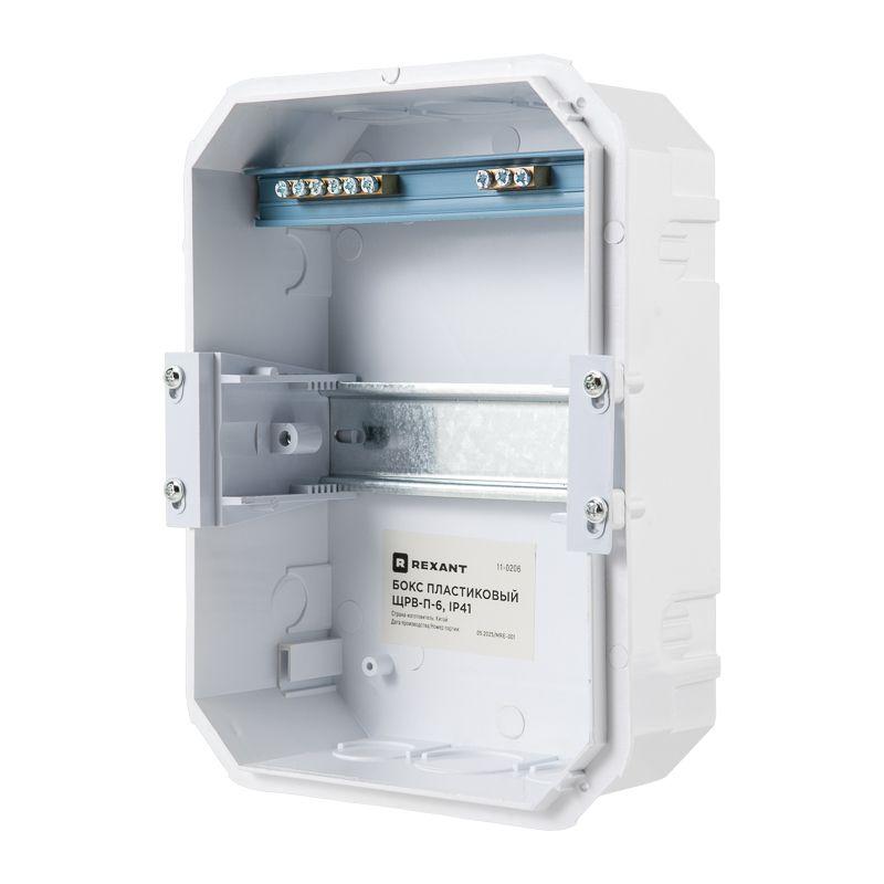  Бокс ЩРВ-П-6 IP41 пластик. бел. Rexant 11-0206 фото в каталоге от BTSprom.by