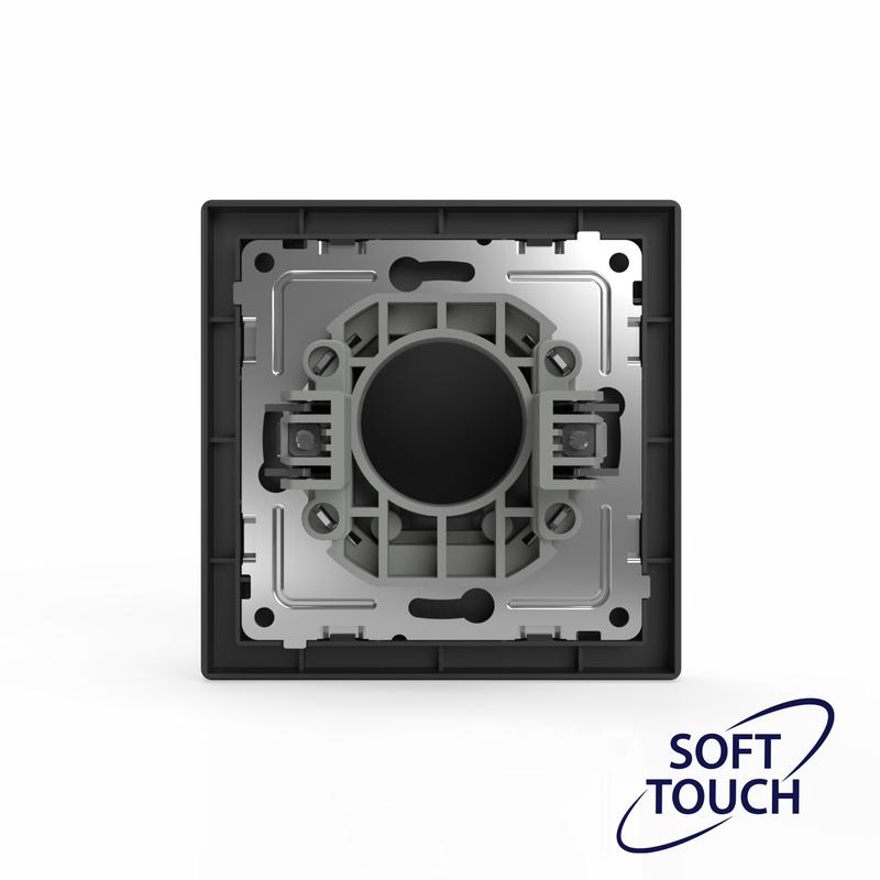  Вывод кабеля СП Pixel IP20 механизм карбон TOKOV ELECTRIC TKE-PX-CP-C14 фото в каталоге от BTSprom.by