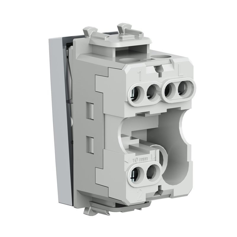  Переключатель модульный 1-кл. 1мод. Avanti "Закаленная сталь" 16А сер. DKC 4404111 фото в каталоге от BTSprom.by