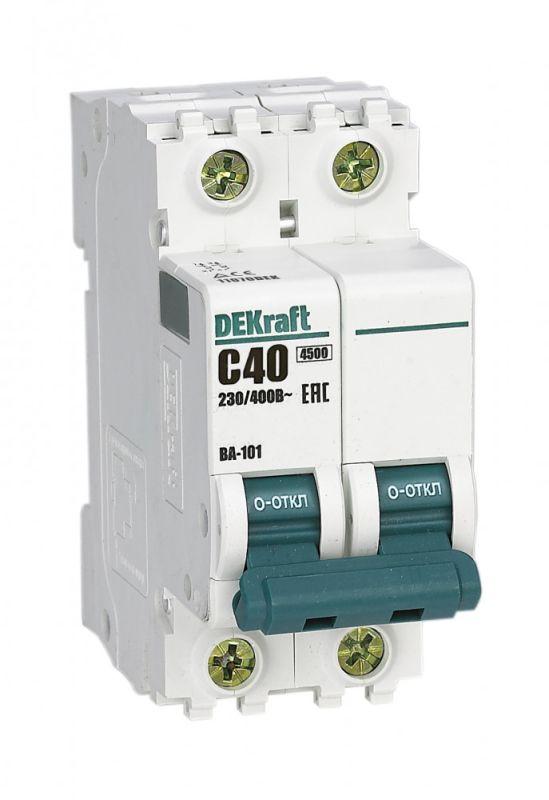 выключатель автоматический модульный 2п c 40а 4.5ка ва-101 dekraft 11070dek от BTSprom.by