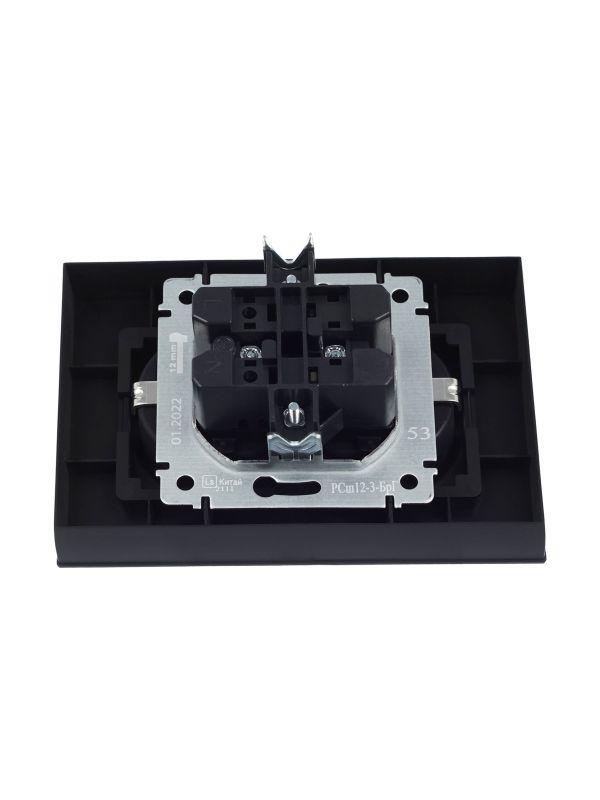  Розетка 2-м СП BRITE РСш12-3-БрГ 16А в сборе с заземл. защ. шторки графит IEK BR-R24-16-K53-F фото в каталоге от BTSprom.by