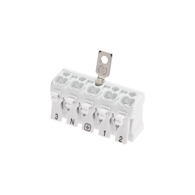  Клемма пружинная соединительная КСП 5-полюсная с заземл. и с монтажными ножками (уп.50шт) Rexant 07-6217-2 фото в каталоге от BTSprom.by