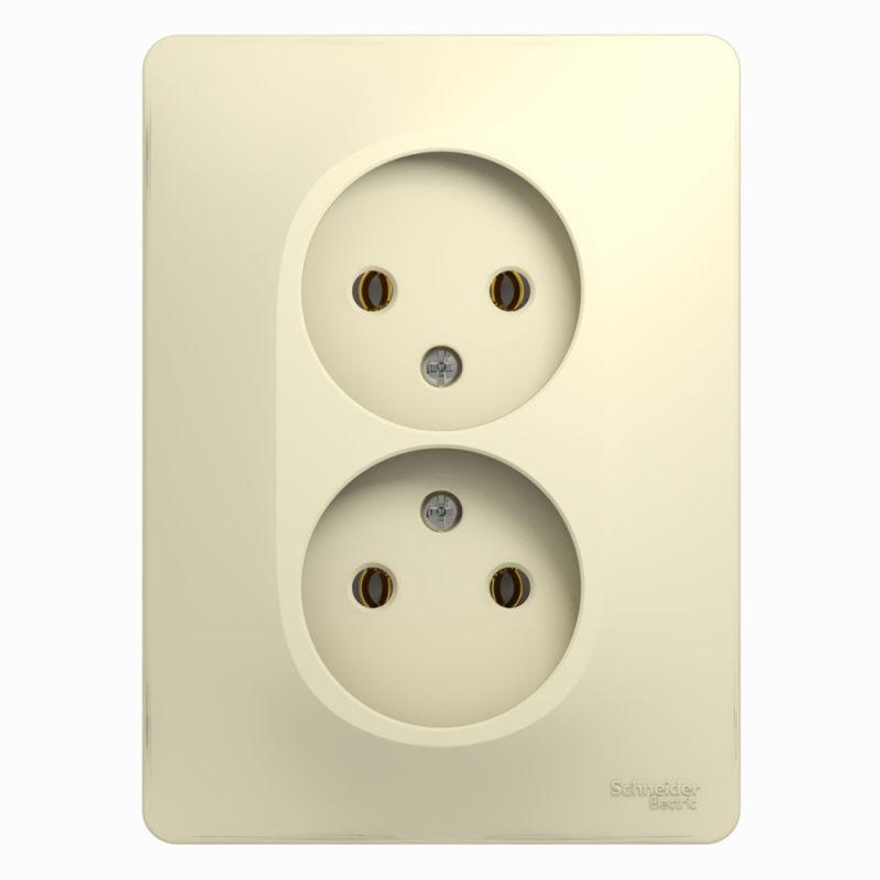 розетка 2-м сп glossa 16а ip20 без заземл. беж. se gsl000220 от BTSprom.by