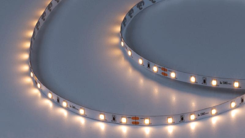 лента светодиодная про 2835 60led/м 4.8вт/м тепл. бел. 24в ip20 (уп.5м) swg pro 00-00005272 от BTSprom.by