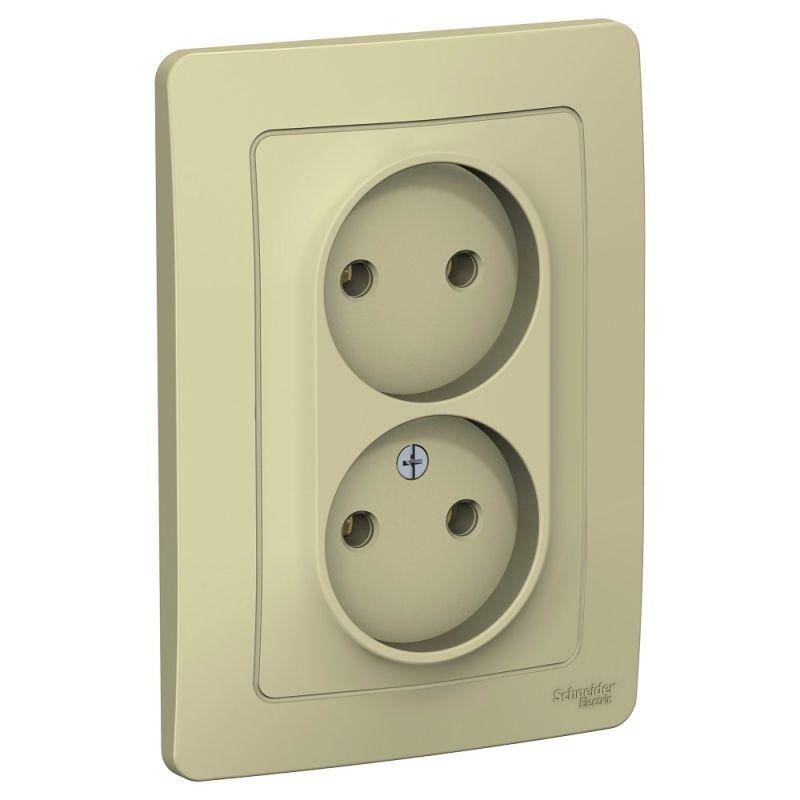 розетка 2-м сп blanca 16а ip20 250в без заземл. без защ. шторок беж. se blnrs000027 от BTSprom.by