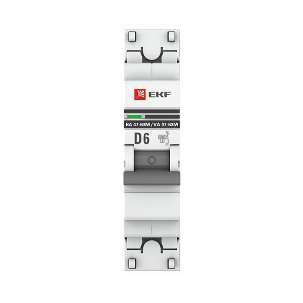  Выключатель автоматический модульный 1п D 6А 6кА ВА 47-63M с одним магнит. расцеп. EKF mcb4763m-6-1-6D-pro фото в каталоге от BTSprom.by