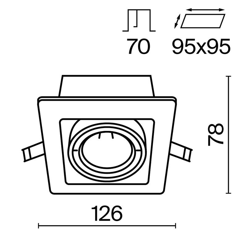  Светильник VGL 10Вт GU10х1 IP20 встраив. Voltega VGL008-2-01-B фото в каталоге от BTSprom.by