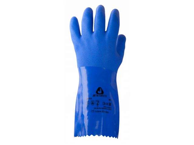 перчатки к80 щ50 х/б с покрытием пвх защитные промышлен., р-р 9/l, синие, jeta safety (инд. уп.) от BTSprom.by