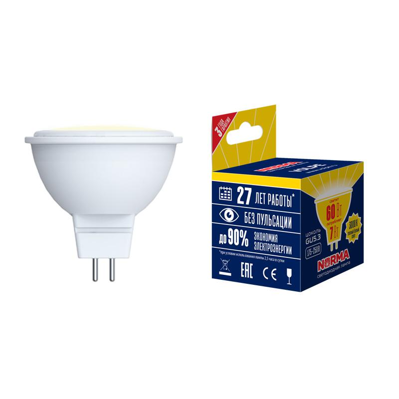 лампа светодиодная led-jcdr-10w/ww/gu5.3/nr norma 10вт матовая gu5.3 (упак. картон) volpe ul-00003843 от BTSprom.by