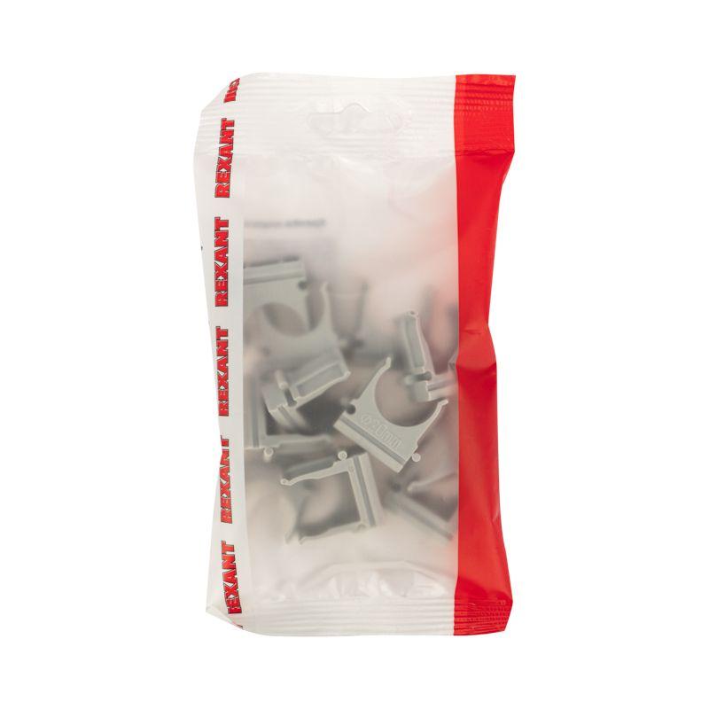  Держатель для труб (клипса) d20мм сер. (уп.10шт) Rexant 28-0120-4 фото в каталоге от BTSprom.by