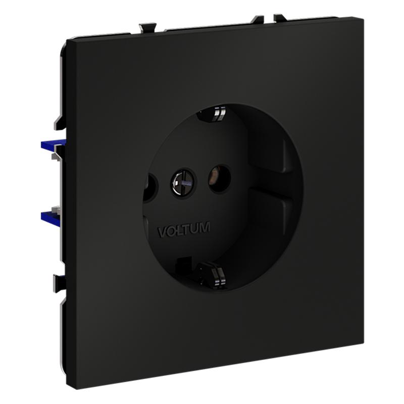  Розетка 1-м СП S70 16А с заземл. механизм черн. матов. Voltum VLS040108 фото в каталоге от BTSprom.by