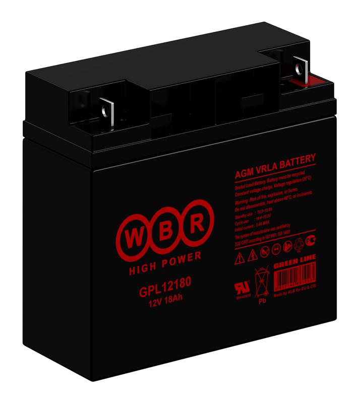  Аккумулятор 12В 18А.ч WBR GPL12180 WBR фото в каталоге от BTSprom.by