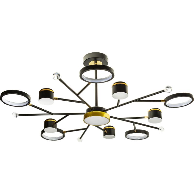  Люстра потолочная светодиодная диммируемая NOTTE с ДУ 3 режима проекция звездное небо 1170х330 100Вт 2700К/4200К/6400К 34кв.м черн./зол. Ritter 51596 2 фото в каталоге от BTSprom.by