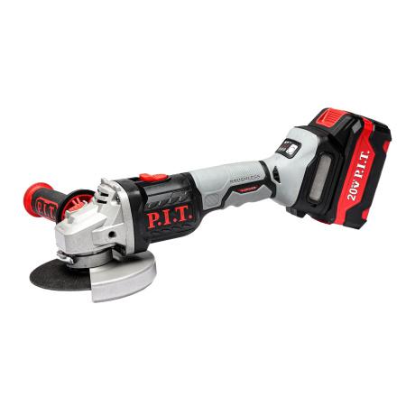 машина шлифовальная угловая аккумуляторная бесщеточная 20в 125мм 3 скорости 1 акб 4.0а.ч заряд. устр. (кейс) p.i.t. pws20h-125d/1 от BTSprom.by