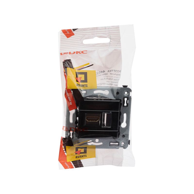  Розетка HDMI 1-м СП Avanti "Черный квадрат" тип А-А DKC 4402253 фото в каталоге от BTSprom.by
