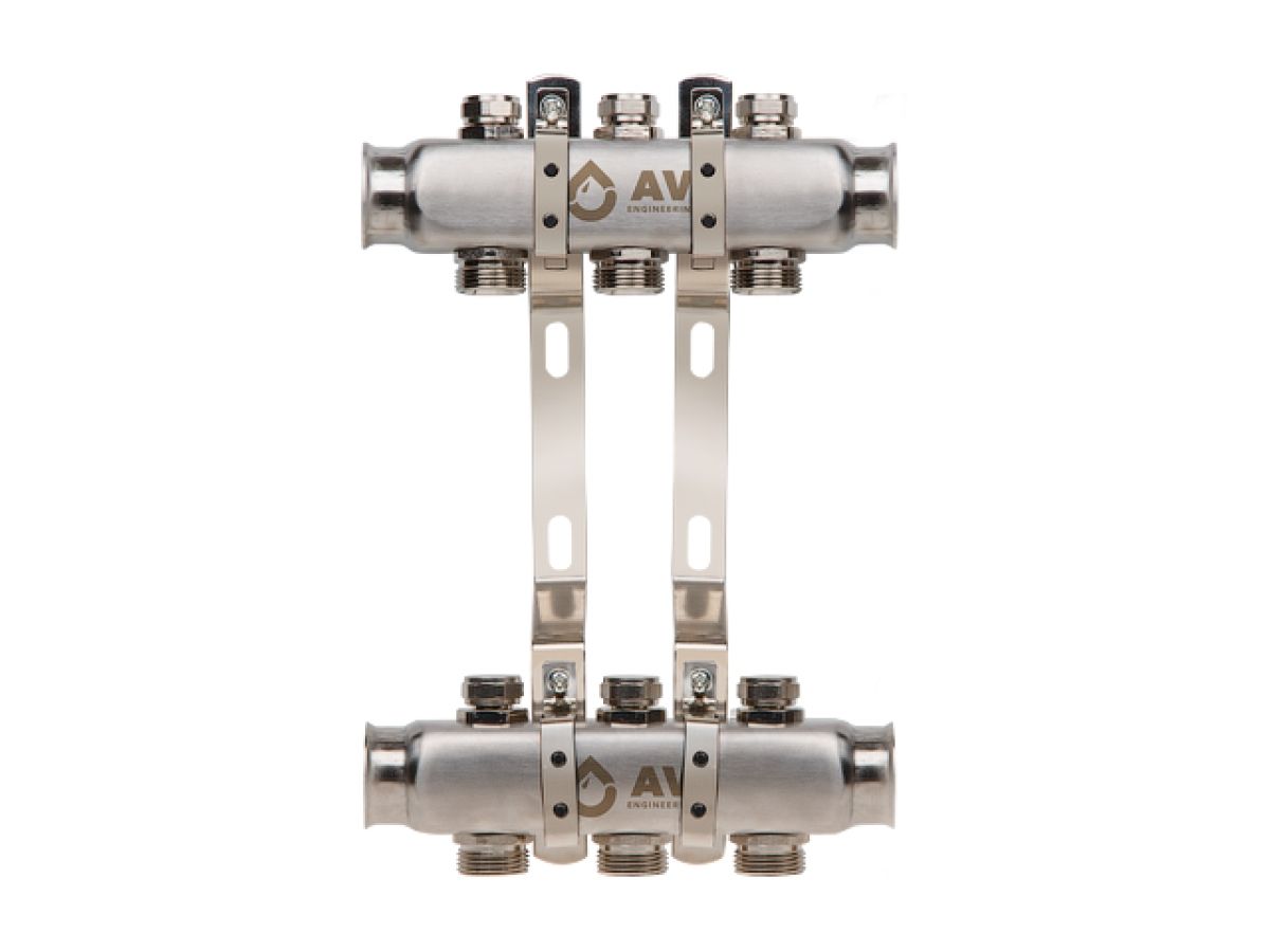 коллекторная группа ave162, 3 вых. av engineering (pro серия для отопления (радиаторы)) ave16200103 от BTSprom.by