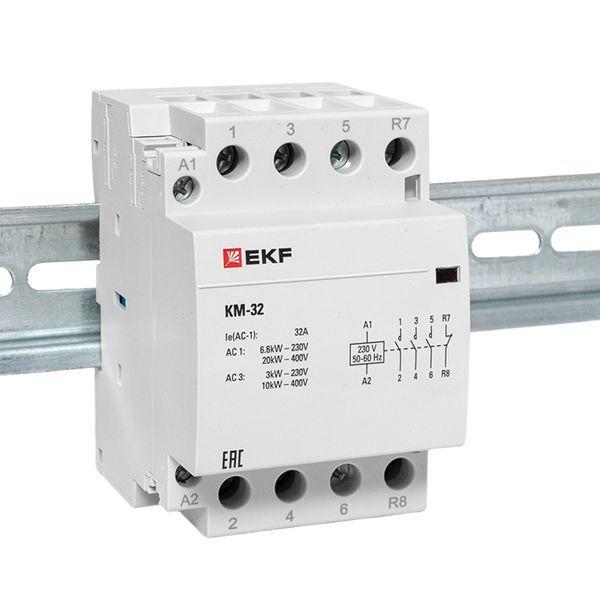  Контактор модульный КМ 32А 3NО+NC (3 мод.) EKF km-3-32-31 фото в каталоге от BTSprom.by