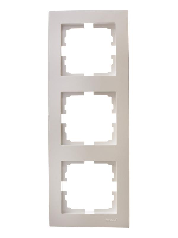 рамка 3-местн. вертик. vesna жемчуж./бел. перламутр lezard 742-3000-153 от BTSprom.by