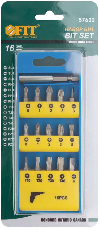  Набор бит 15шт CrV 25мм+ адаптор FIT 57632 фото в каталоге от BTSprom.by