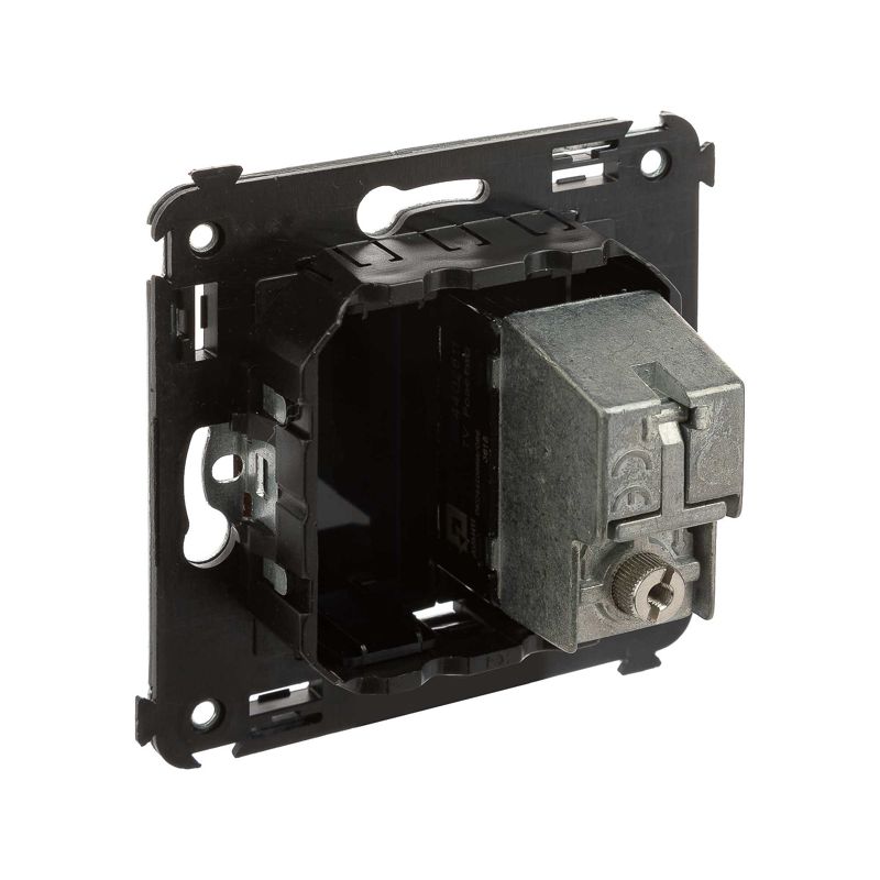  Розетка телевизионная проходная TV СП Avanti "Черный квадрат" DKC 4402513 фото в каталоге от BTSprom.by