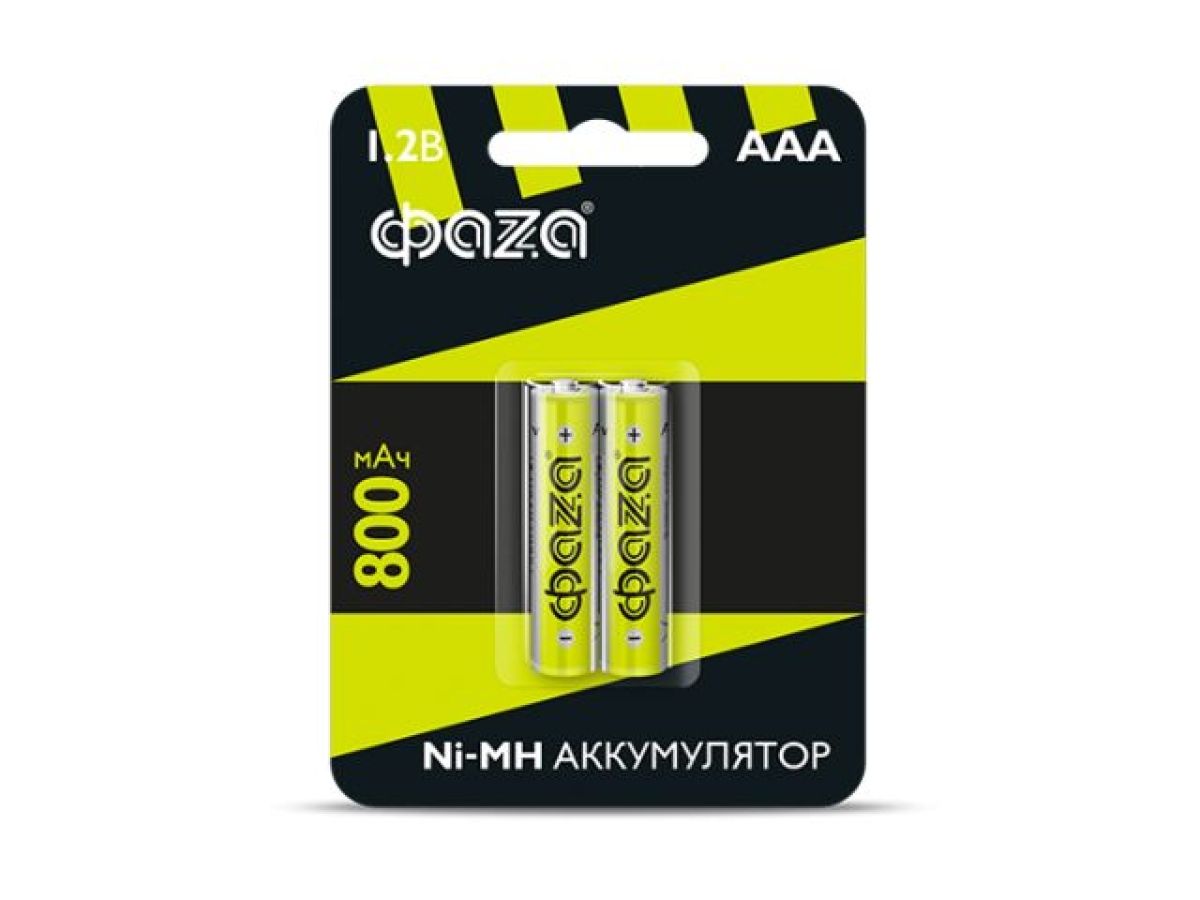 аккумулятор aaa 800 мач 1.2в, блистер 2 шт. фаza (фаzа) 5002883 от BTSprom.by