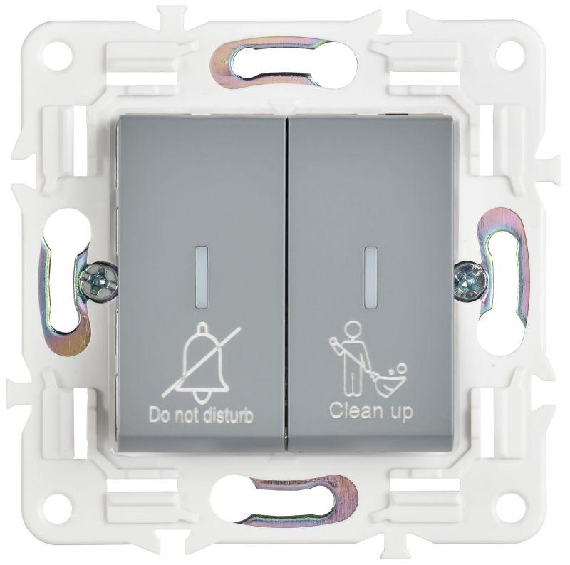  Выключатель 2-кл. SKANDY 10А SK-V16Gr для отелей с индикацией сер. IEK SK-V20-2-10-K03 фото в каталоге от BTSprom.by