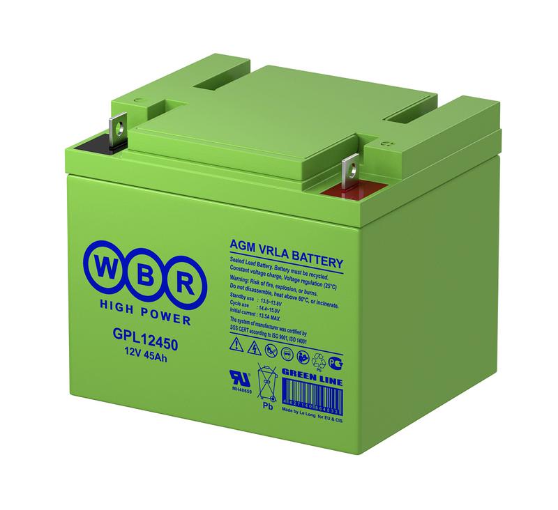 аккумулятор 12в 45а.ч wbr gpl12450 wbr от BTSprom.by