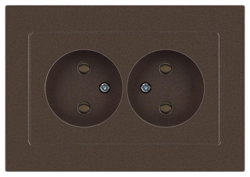 розетка 2-м сп accent 6-204-08 16а ip20 250в 2p al/cu бронза intro б0063472 от BTSprom.by