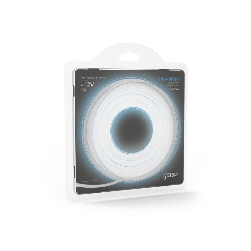  Лента светодиодная Black 5050/60-SMD 14.4Вт/м 6500К холод. бел. IP20 660лм/м 12В (блист.5м) GAUSS 312000314 фото в каталоге от BTSprom.by