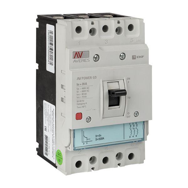 выключатель автоматический 3п 20а 35ка av power-1/3 tr averes ekf mccb-13-20-tr-av от BTSprom.by