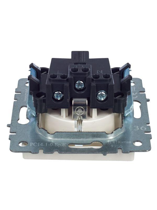  Розетка BRITE РС14-1-0-БрЖ 16А с заземл. защ. шторки механизм жемчуж. IEK BR-R14-16-K36 фото в каталоге от BTSprom.by