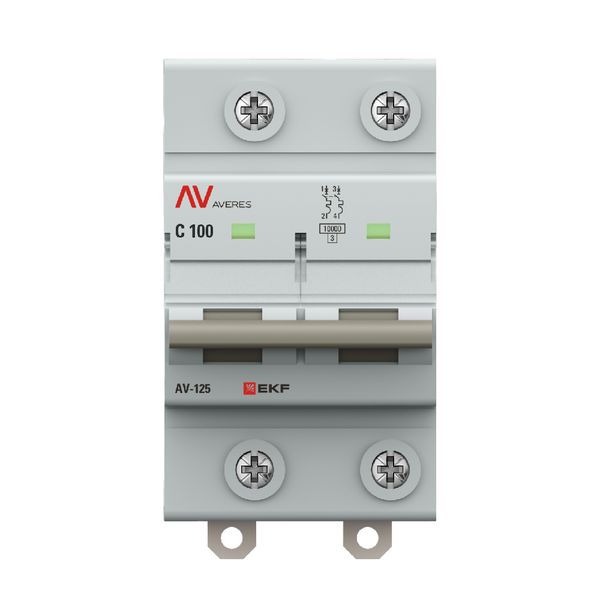  Выключатель автоматический 2п D 100А 10кА AV-125 AVERES EKF mcb125-2-100D-av фото в каталоге от BTSprom.by