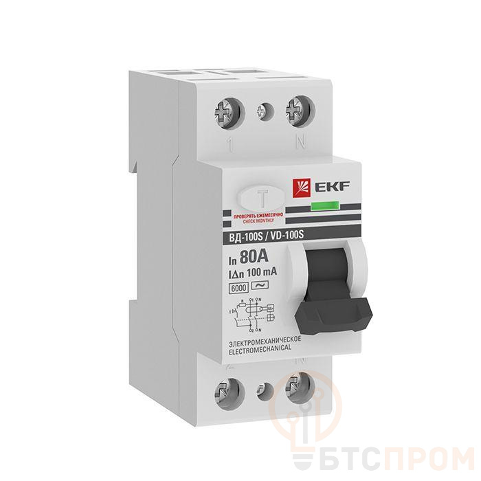 Выключатель дифференциального тока (УЗО) 2п 80А 100мА тип AC 6кА ВД-100 селектив. электромех. PROxima EKF elcb-2-6-80-100S-em-pro фото в каталоге от BTSprom.by  Выключатель дифференциального тока (УЗО) 2п 80А 100мА тип AC 6кА ВД-100 селектив. электромех. PROxima EKF elcb-2-6-80-100S-em-pro фото в каталоге от BTSprom.by